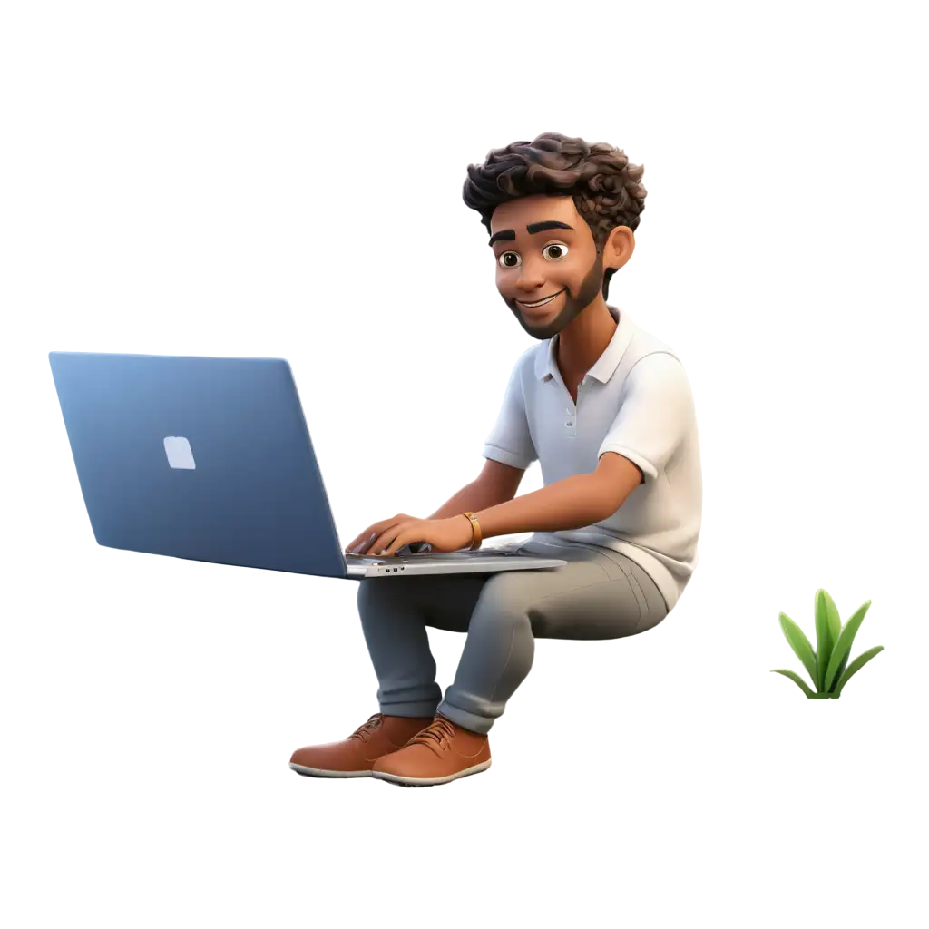 A laptop user illustration