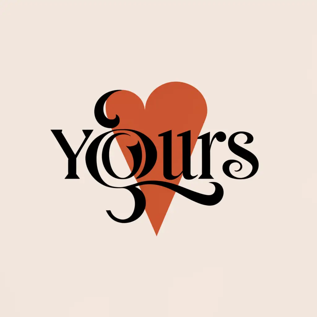 a logo design,with the text "YOURS", main symbol:heart,Moderate,be used in Internet industry,clear background