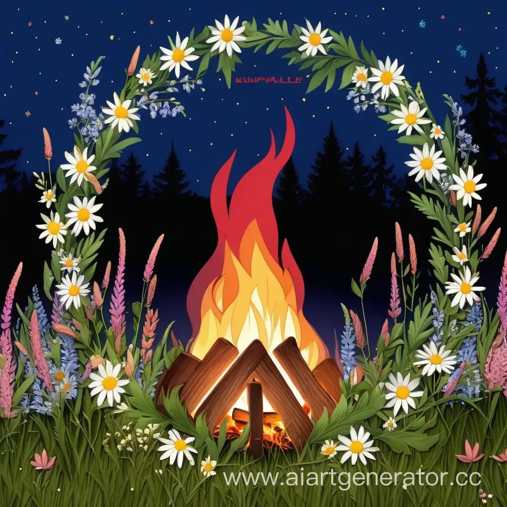 Kupalle-Celebration-Wildflower-Wreath-and-Bonfire-Ambiance