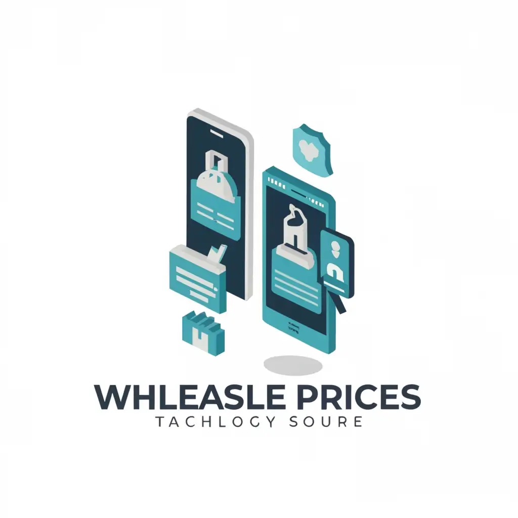 a logo design,with the text "WHOLESALE PRICES", main symbol:PHONE, COMPUTER, TECHNOLOGY,Moderate,clear background