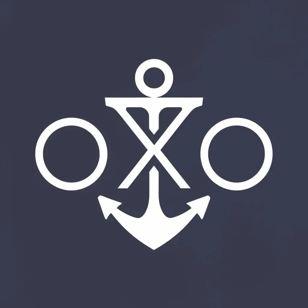 a logo design,with the text "oxo", main symbol:diving,anchor,Moderate,be used in Sports Fitness industry,clear background