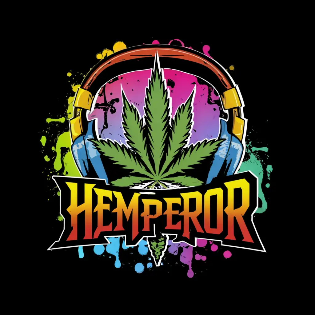 LOGO-Design-For-HEMPEROR-Hip-Hop-and-Weed-Fusion-with-Symbol-of-Good-Heart-and-Reality