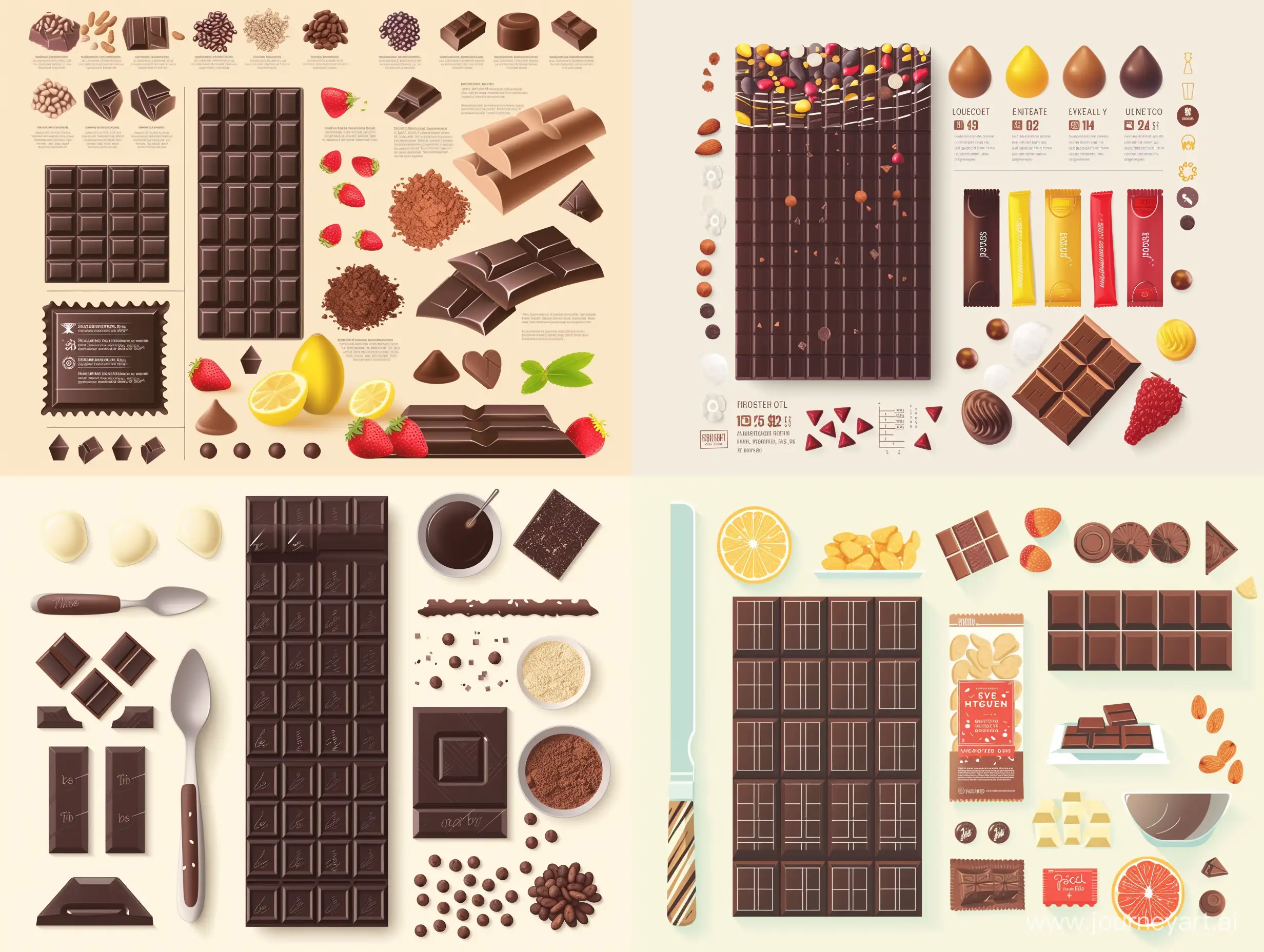 Нужно сделать инфографику для шоколадки 
