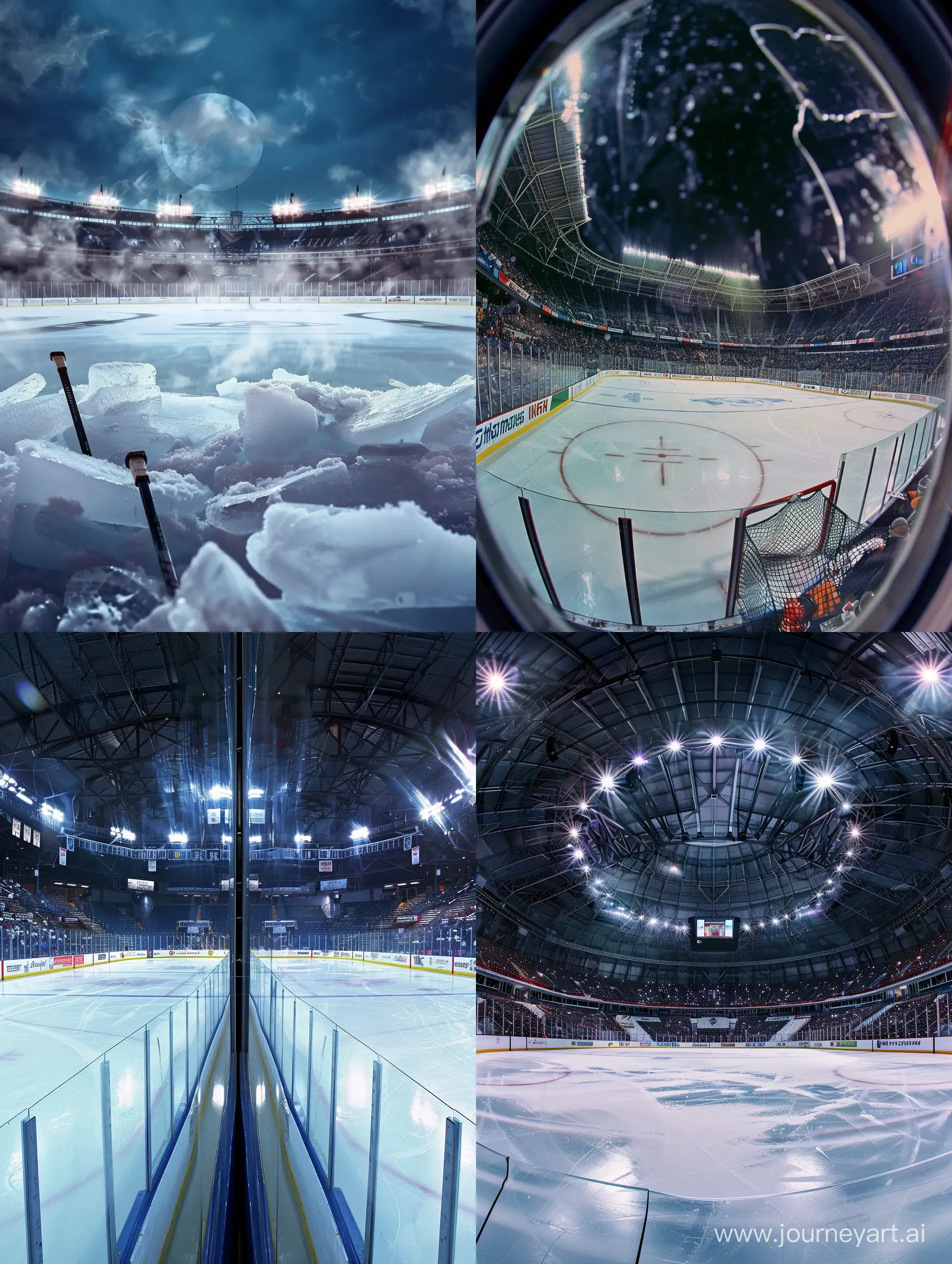 poster of ice hockey stadium view from ice