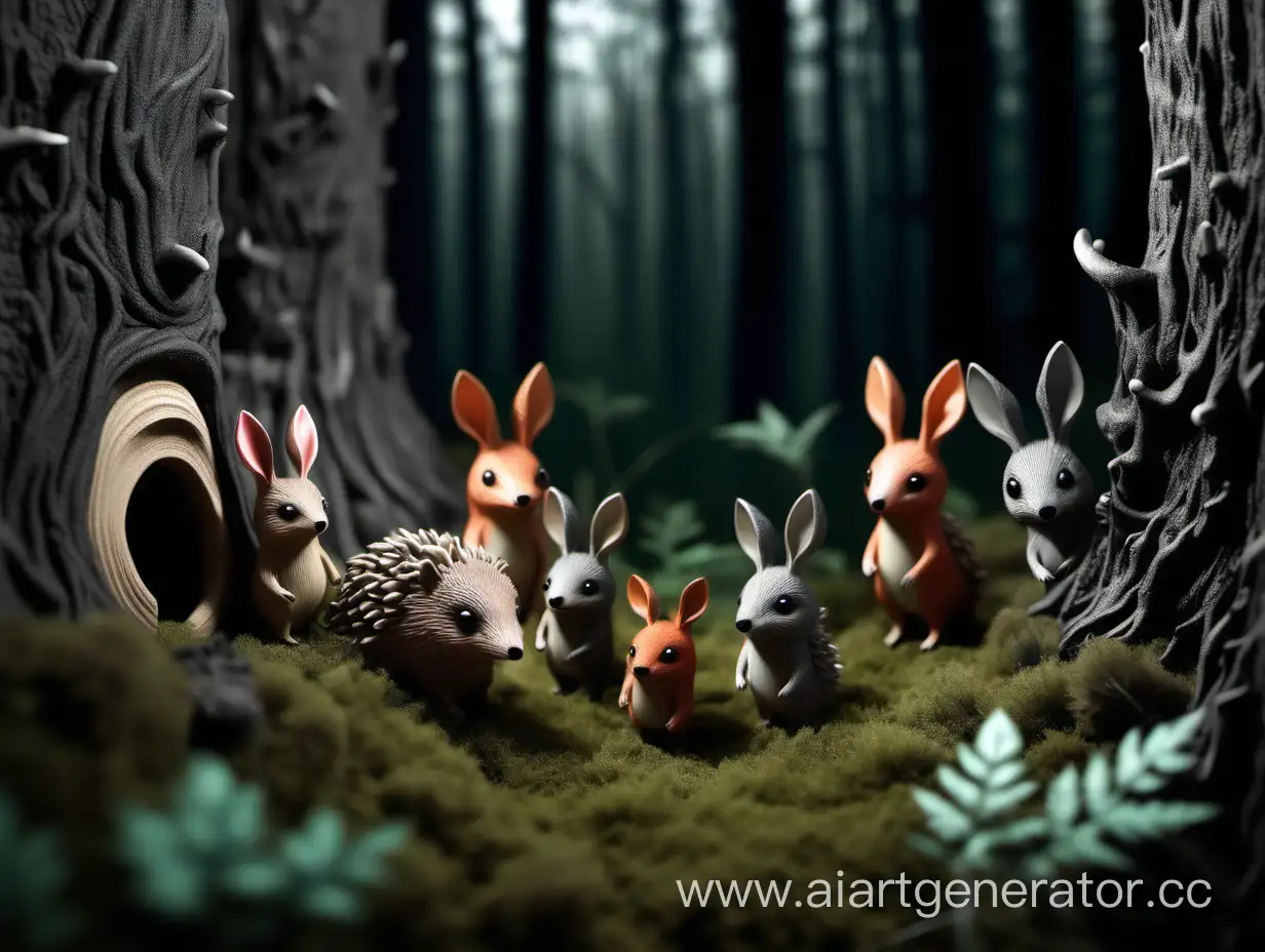 Enchanted-Dark-Forest-with-Timid-Magical-Creatures