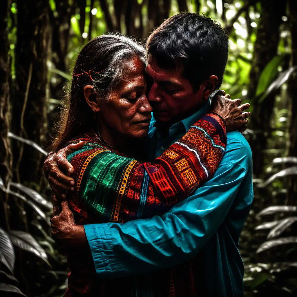 ayhuasca couple hugging in complete forgiveness and reconcillation