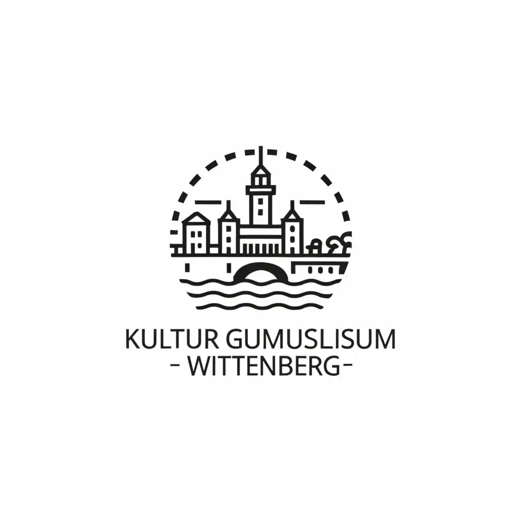 a logo design,with the text "Kultur Gymnasium Wittenberg", main symbol:Castle Church, Elbe,Minimalistic,be used in Education industry,clear background