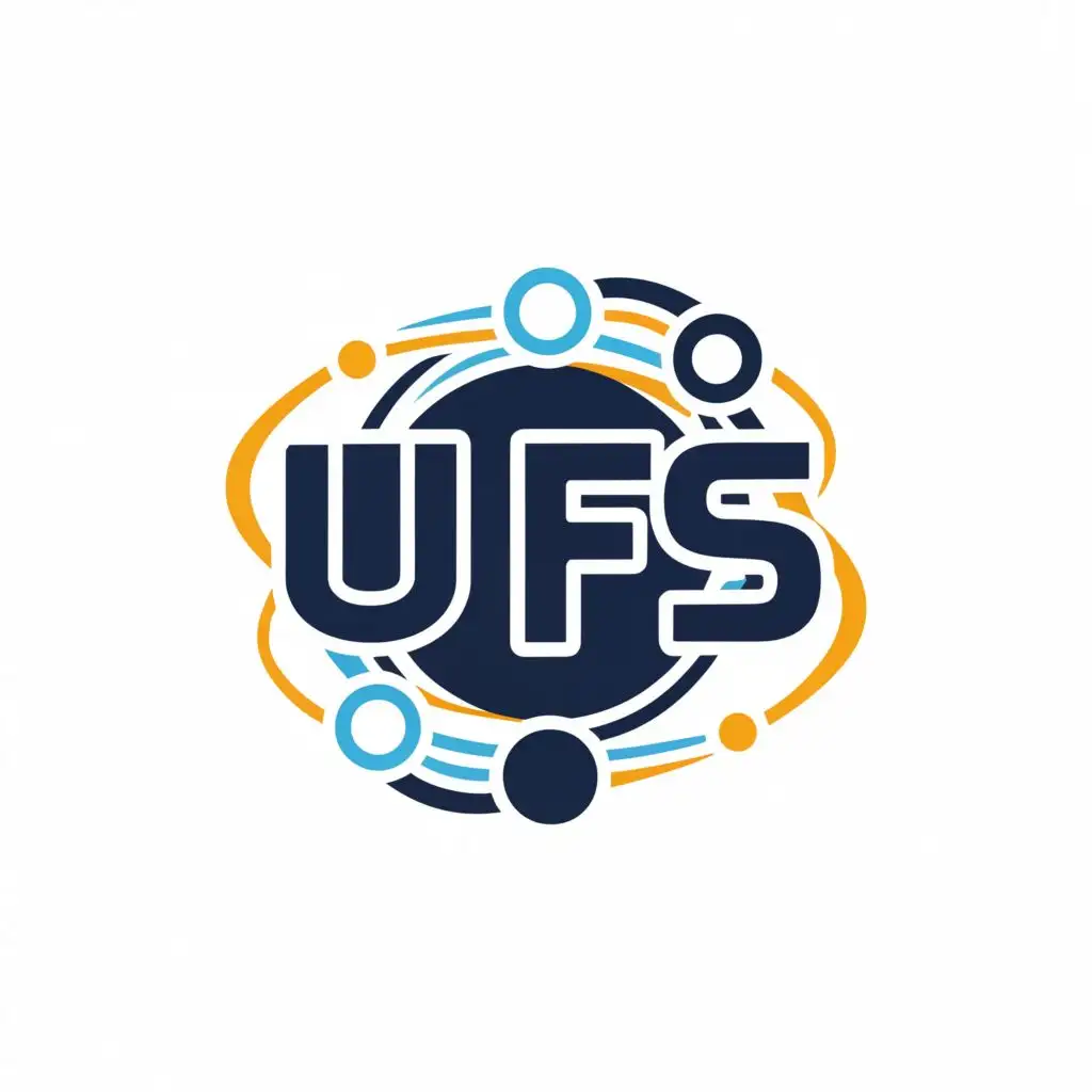 a logo design,with the text "UFS", main symbol:planetary system, be used in Technology industry