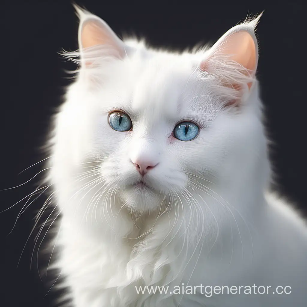 Graceful-White-Cat-Posing-in-Sunlit-Garden