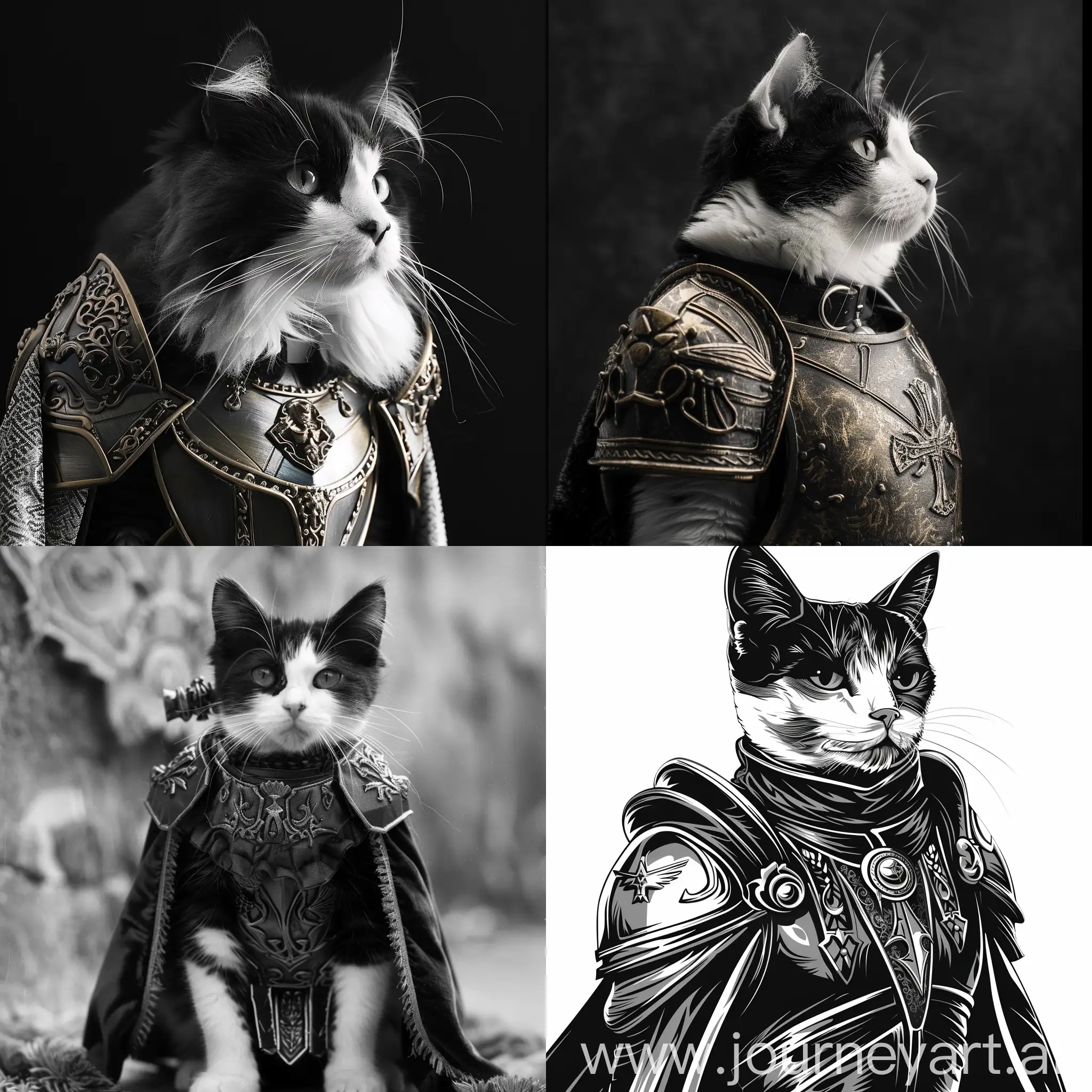 Majestic-BlackandWhite-Paladin-Cat-Portrait