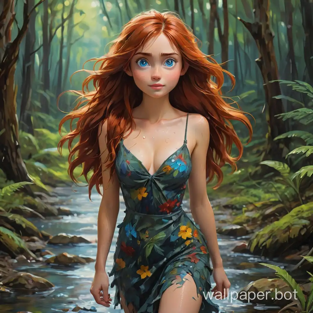 Vibrant-Impasto-Fur-Expressive-Young-Woman-in-Alienworld-Forest