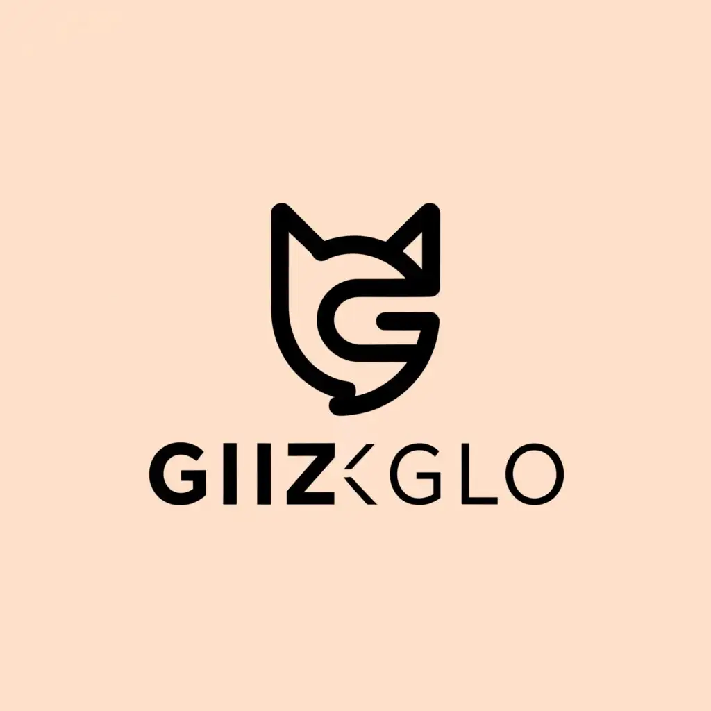 a logo design, with the text 'gizglo', main symbol: cat, Minimalistic, be used in Retail and dropshipping industry, clear background
