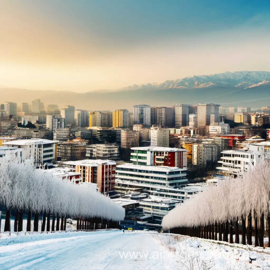 Winter-Scenery-Tirana-Albania-Landscape-Covered-in-Snow
