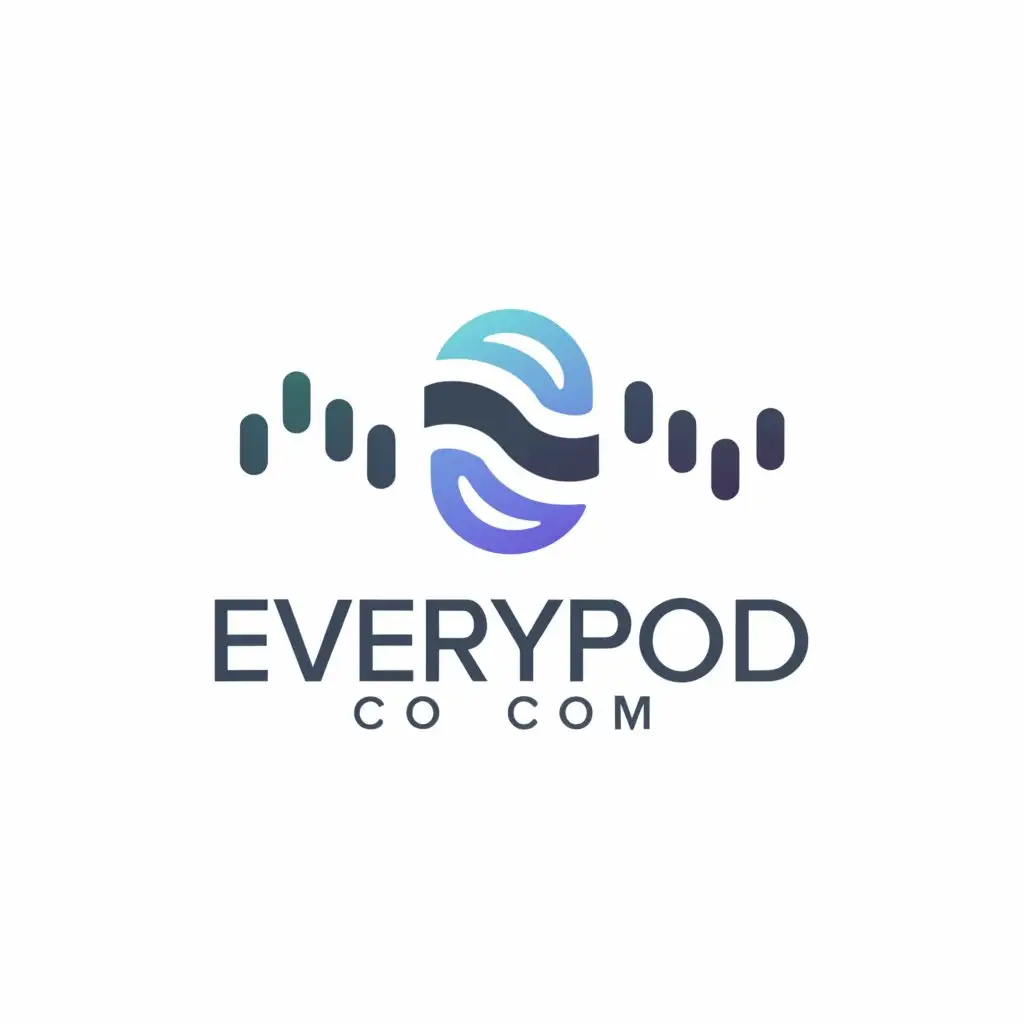 a logo design,with the text "EveryPod.com", main symbol:A stylized pod that resembles both audio and a capsule on a pure white background,Moderate,be used in Internet industry,clear background