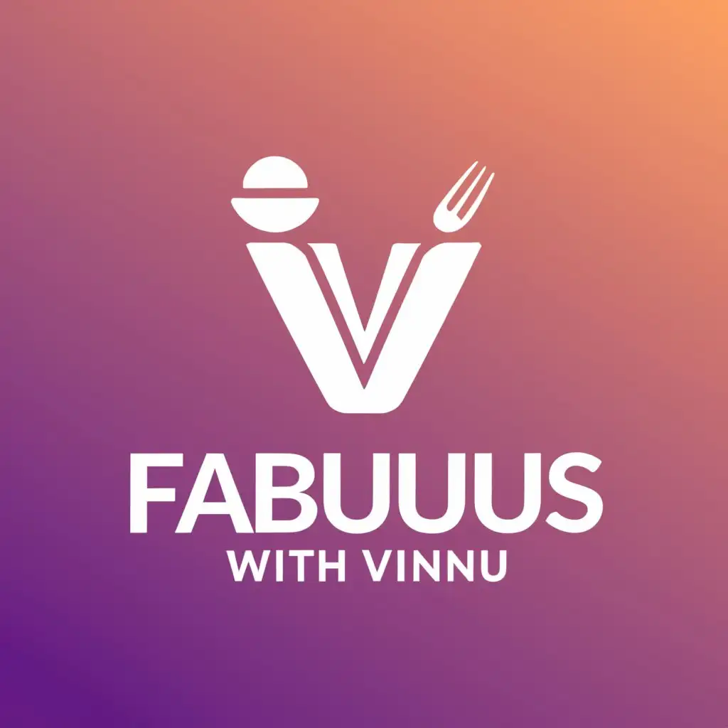 a logo design,with the text "FABULOUS WITH VINNU", main symbol:FASHION CLOTHING AND FOODS,Moderate,be used in Entertainment industry,clear background