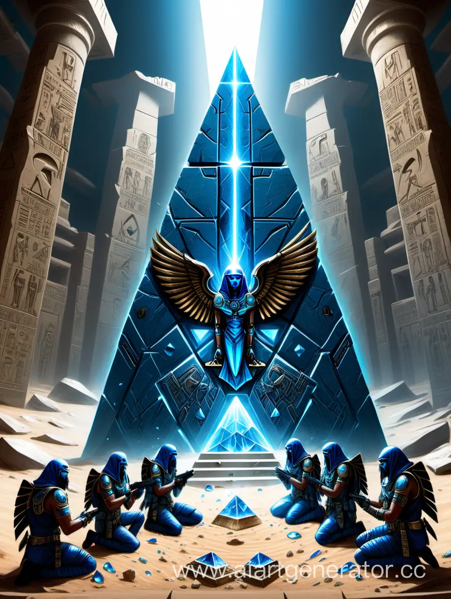 Monolith-Clan-Soldiers-in-Exoskeleton-Armor-Praying-to-the-Sacred-Crystal