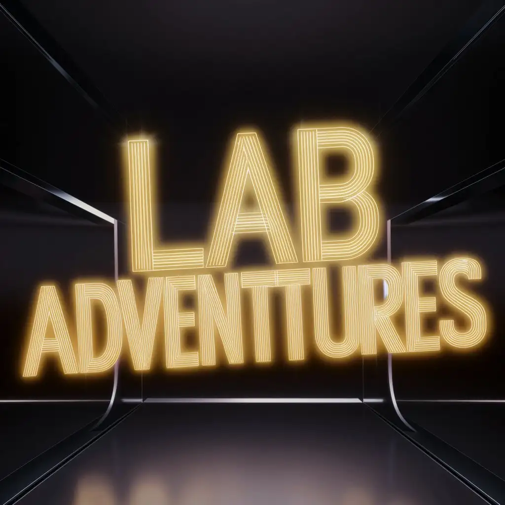 Faça uma imagem com a palavra Lab Adventures, em um fundo preto 