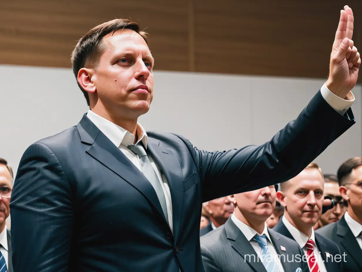 Controversial Gesture Peter Thiel Performing a Nazi Salute