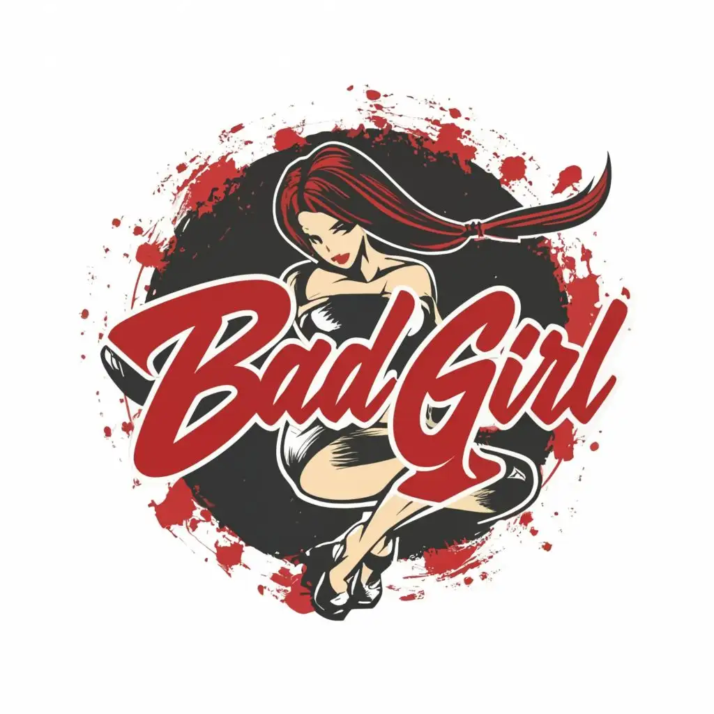 logo, An abstract character bad girl, with the text "BAD GIRL", typography, be used in Entertainment industry