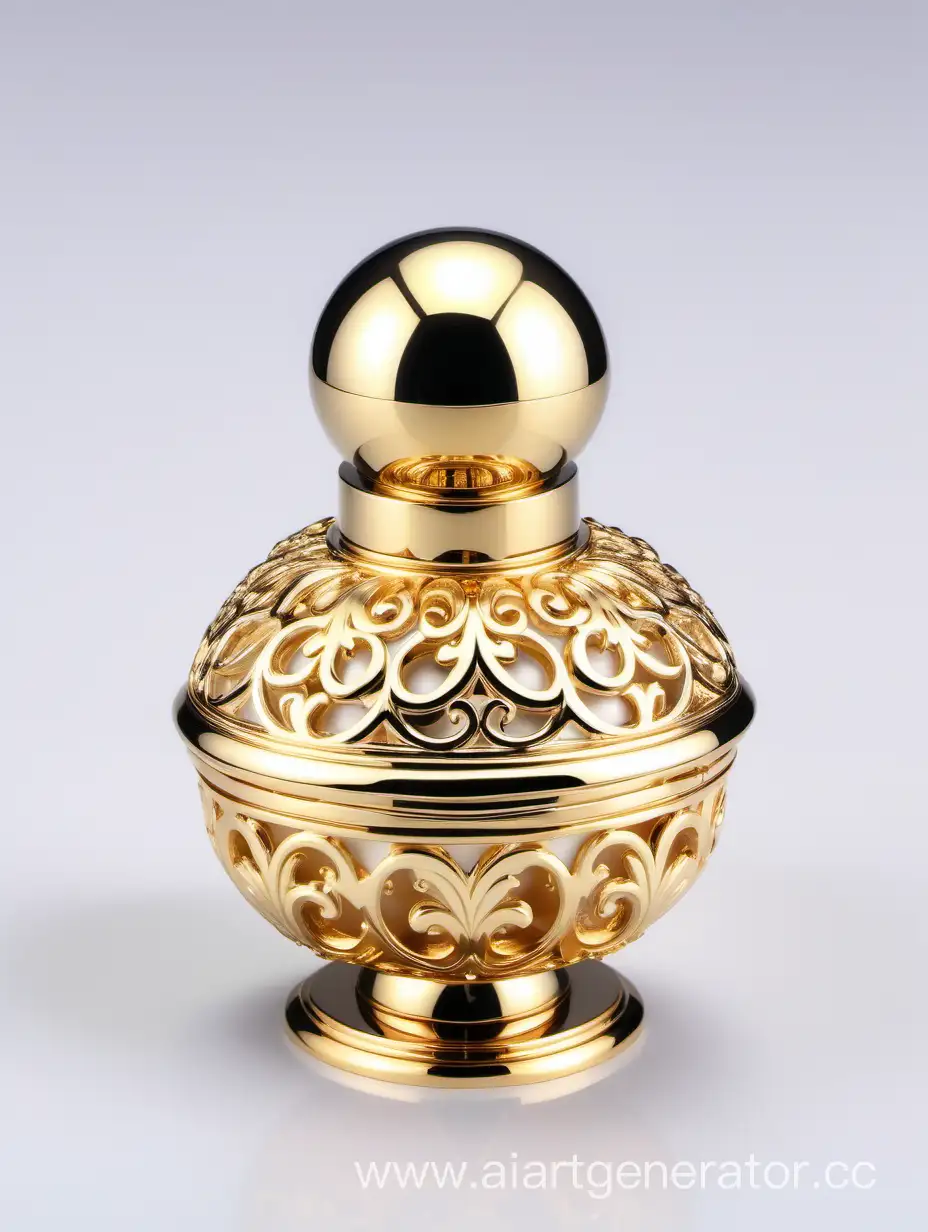 Luxury Perfume decorative ornamental long cap, metallizing finish with big gold ball on top