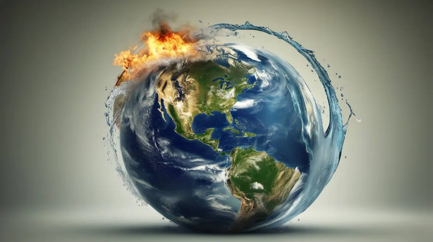 the globe, earth, water, wind, fire