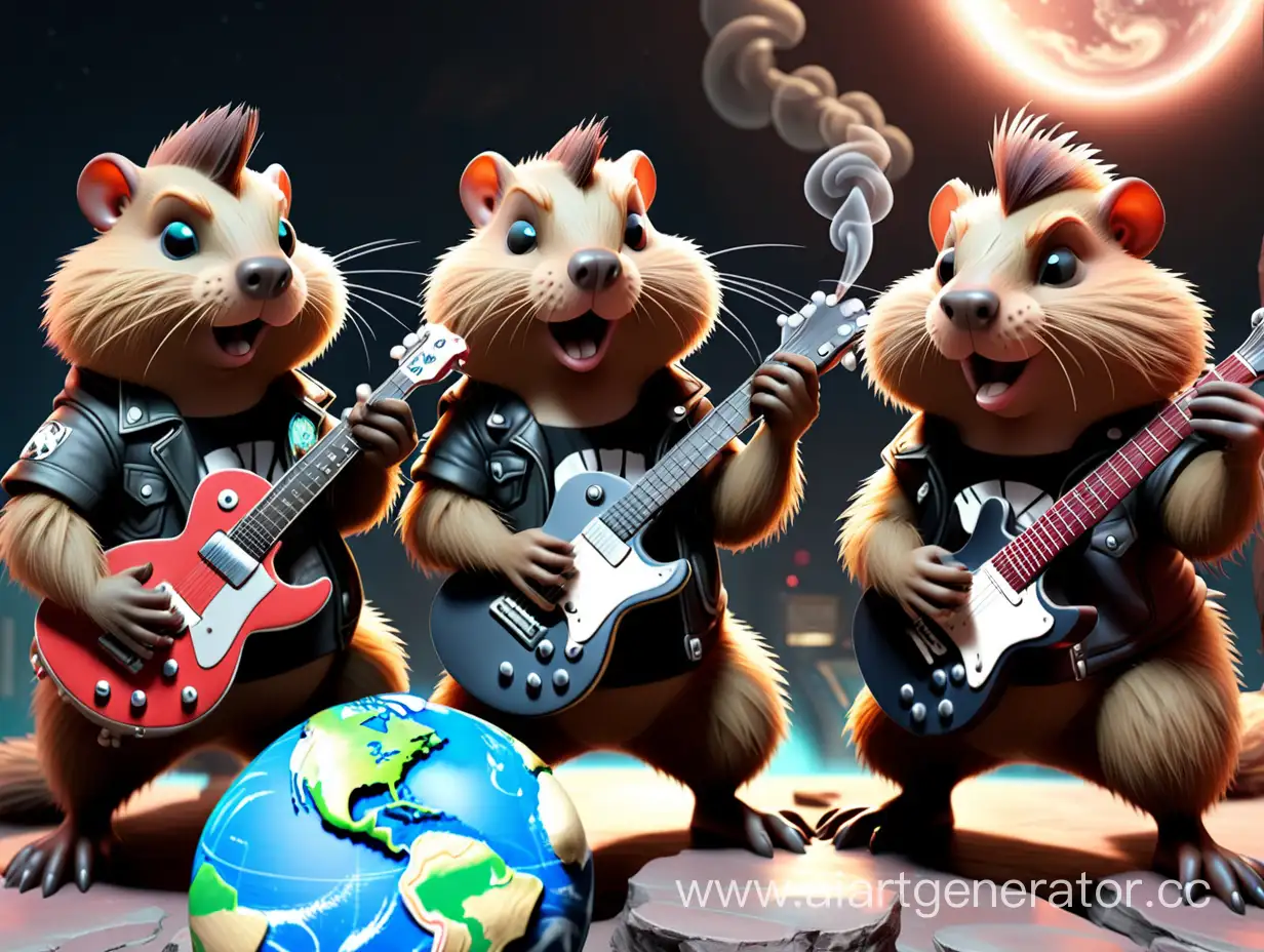 Punk-Beavers-Jamming-on-Earth-with-Guitars-and-Cigarettes