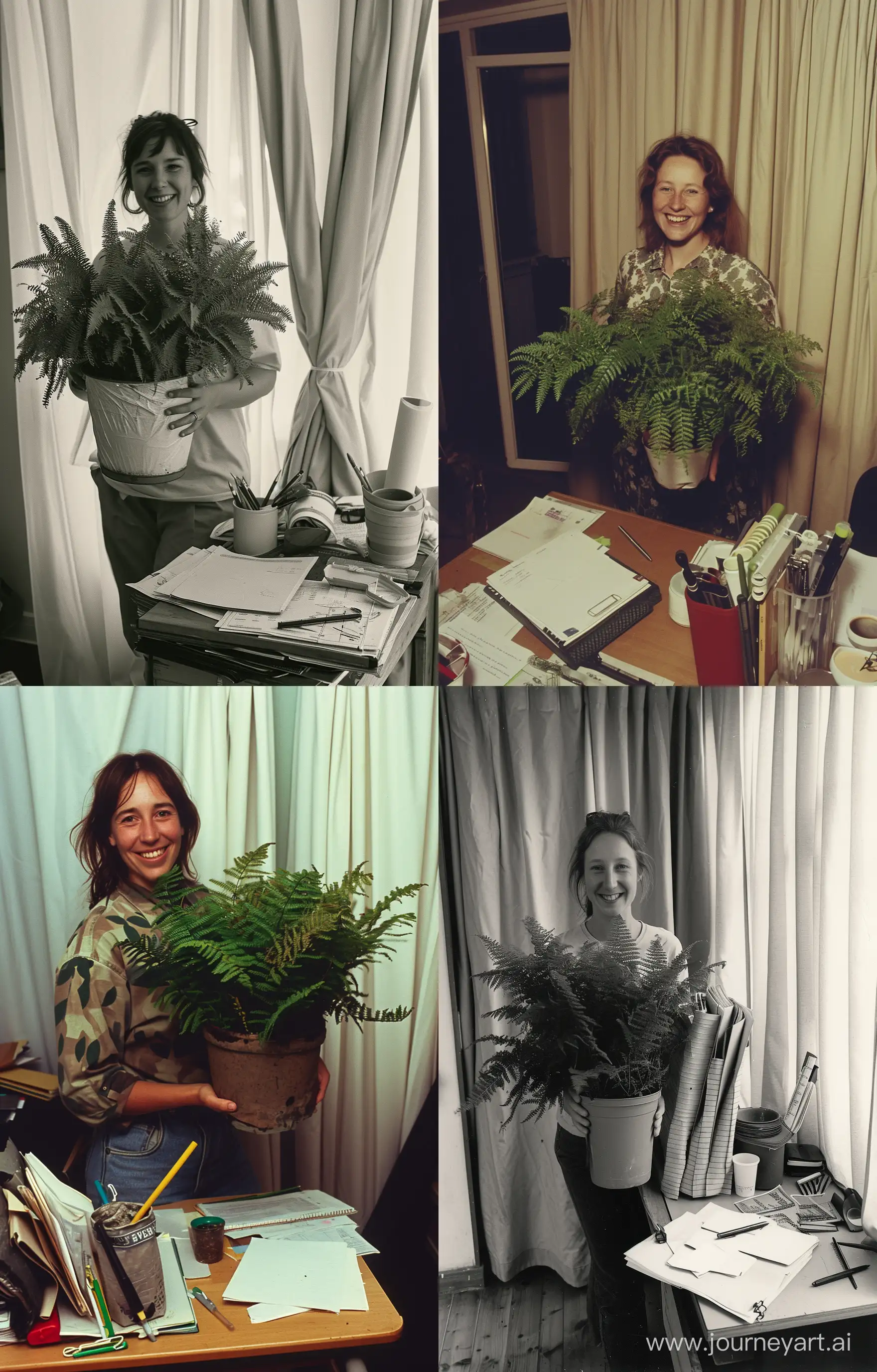 Smiling-Woman-with-Ferns-on-Her-Last-Day-of-Garden-Work
