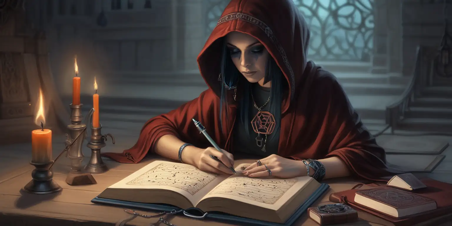 Casual Cultist Engrossed in Ritualistic Music and Writing