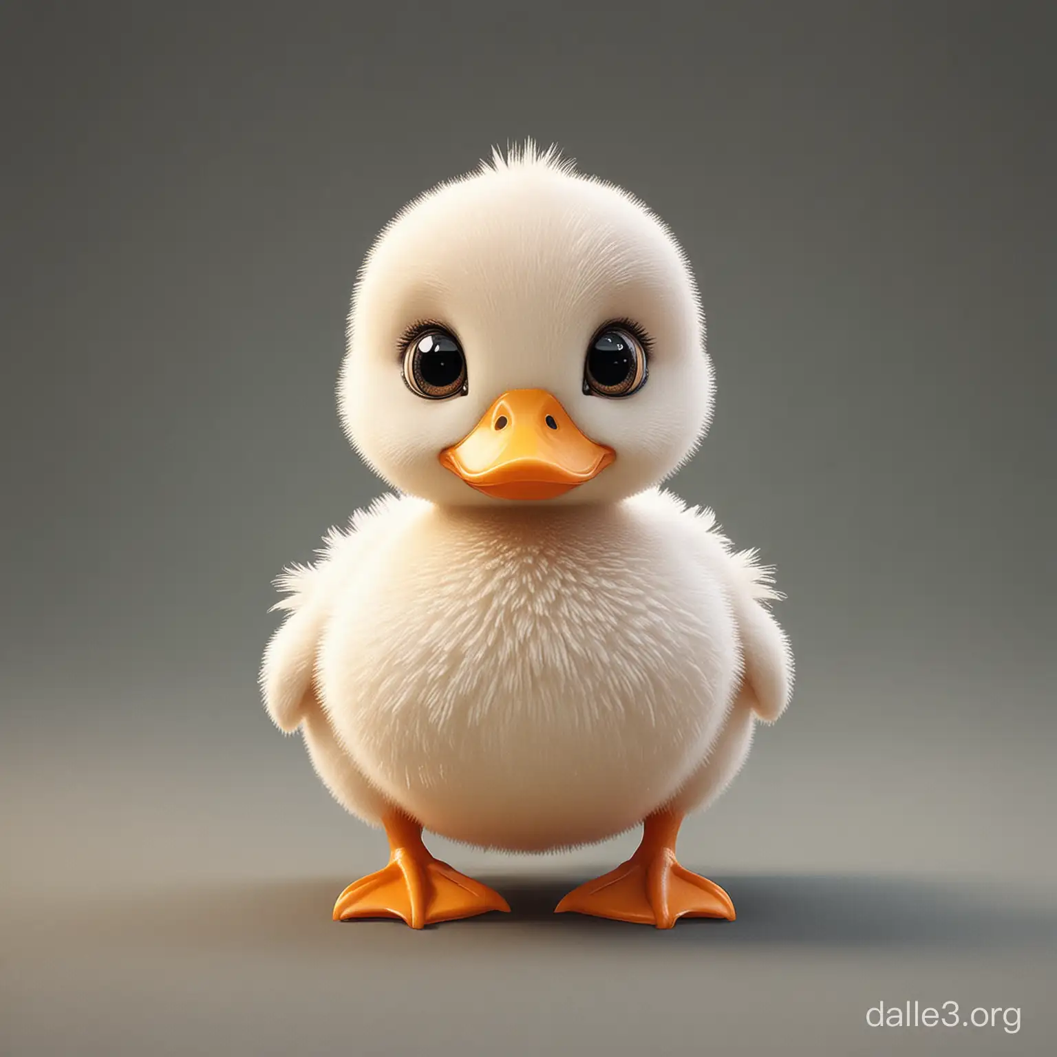 animated cute full body duck with tiny eyes