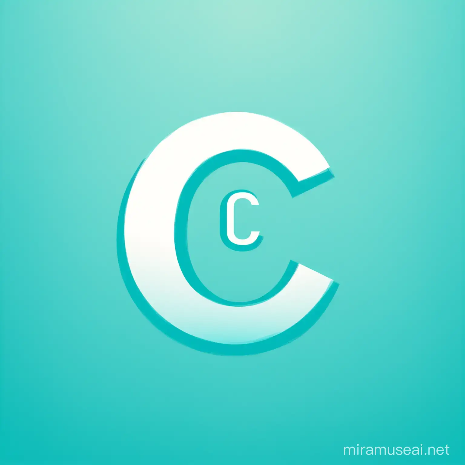 buatkan logo keren sekali dan unik dari huruf C dengan latar berwarna biru muda