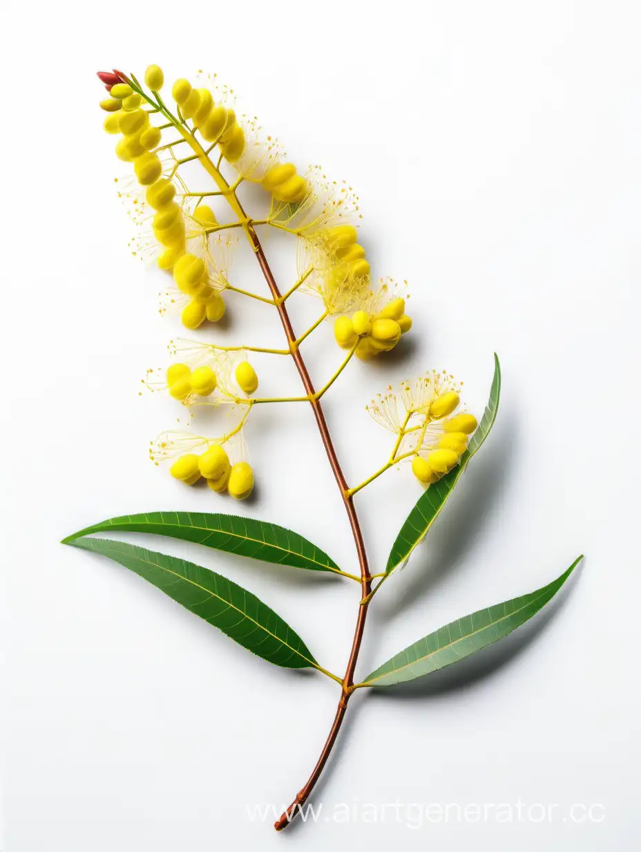 Vibrant-Botanical-Acacia-Flower-Isolated-on-White-Background
