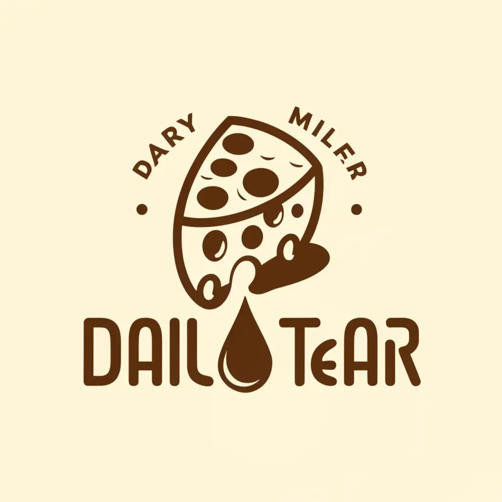 a logo design,with the text "Dairy Milk Tear", main symbol:cheese, cheese head, cheese with holes, a drop of milk leaks from the cheese, cheese factory, old cheese factory,Moderate,be used in Restaurant industry,clear background