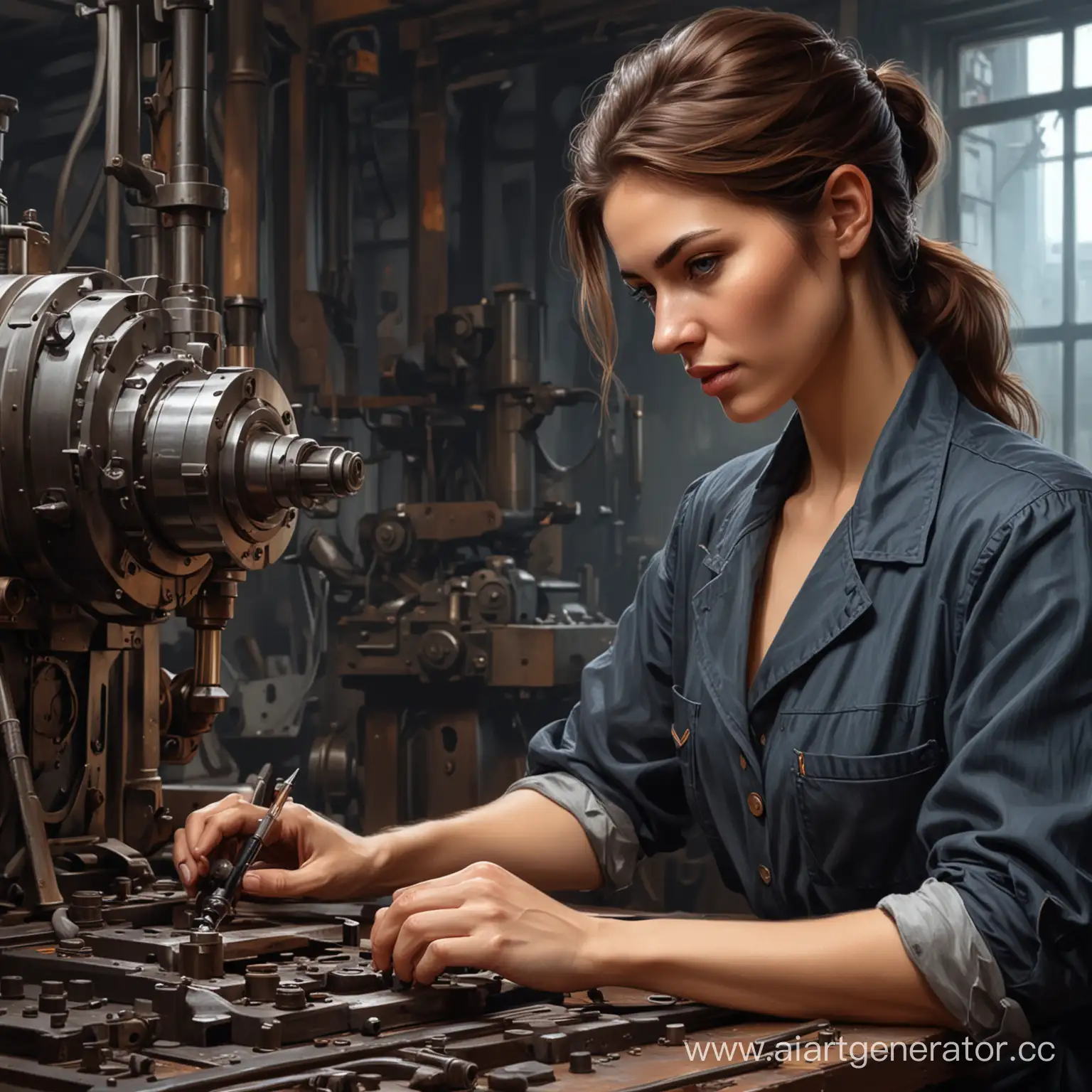 Female-Machinist-in-Action-Digital-Painting-Style