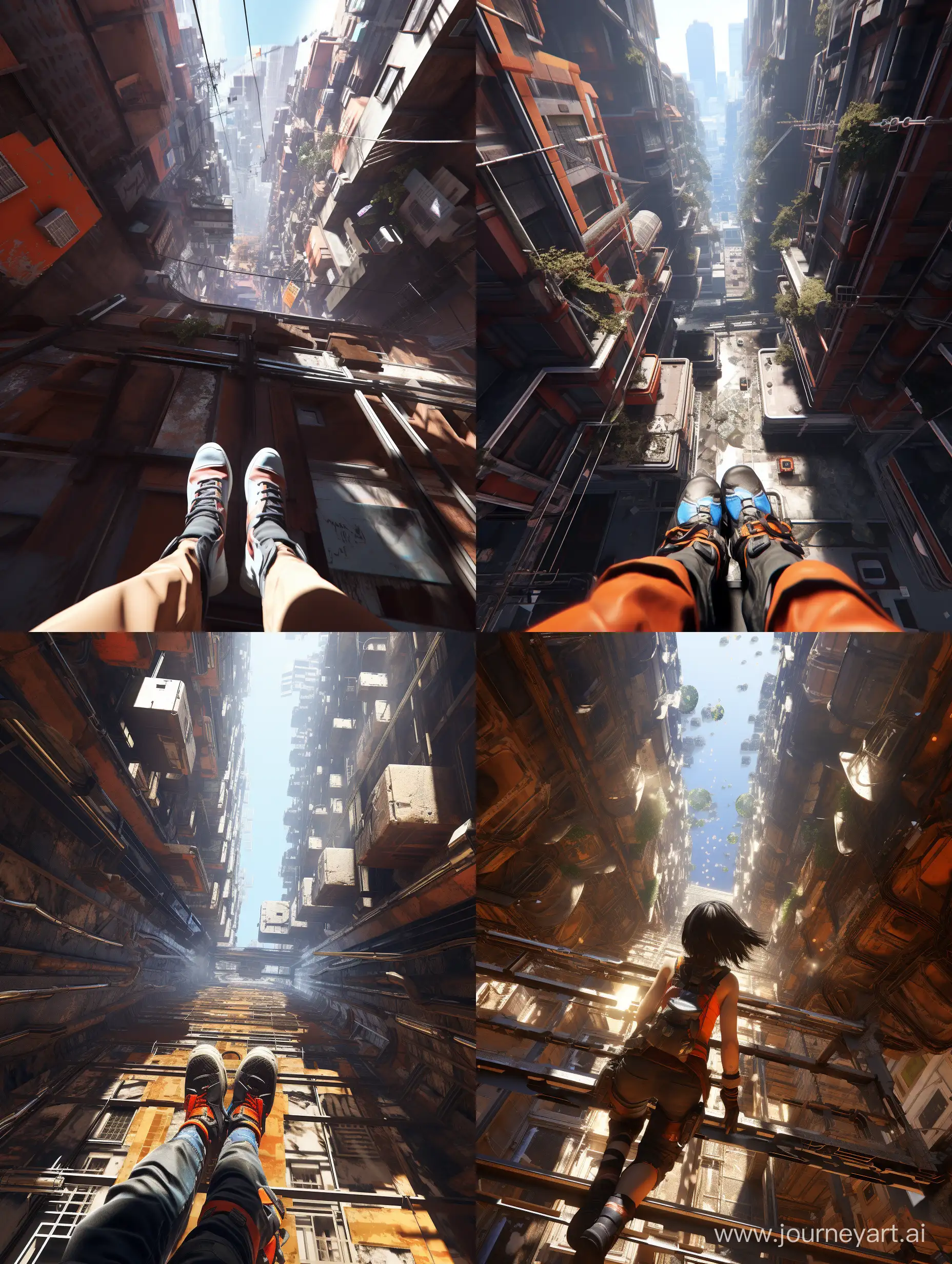 Thrilling-Cyberpunk-Escape-Daring-Descent-from-Collapsing-Skyscraper