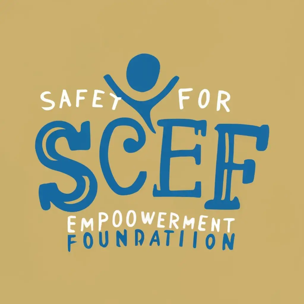 logo, child, with the text "Safety for Child Empowerment Foundation (SCEF)", typography, be used in Nonprofit industry
