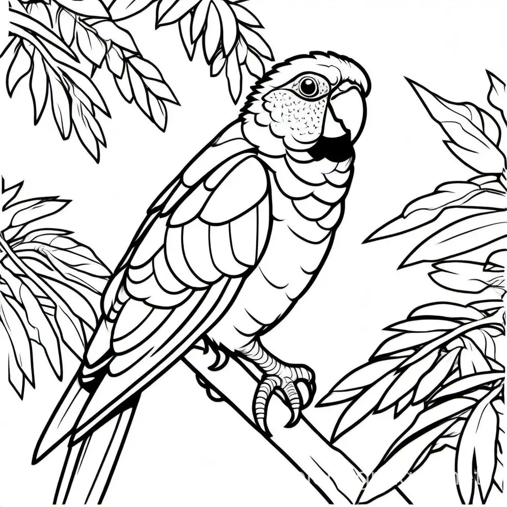 Lorikeet-Coloring-Page-Simple-Line-Art-on-White-Background