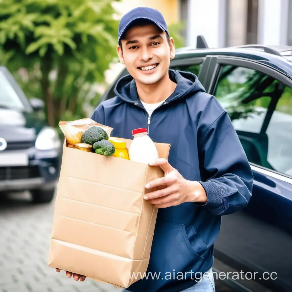 Grocery-Delivery-Courier-Delivers-Order-to-Customer-by-Car