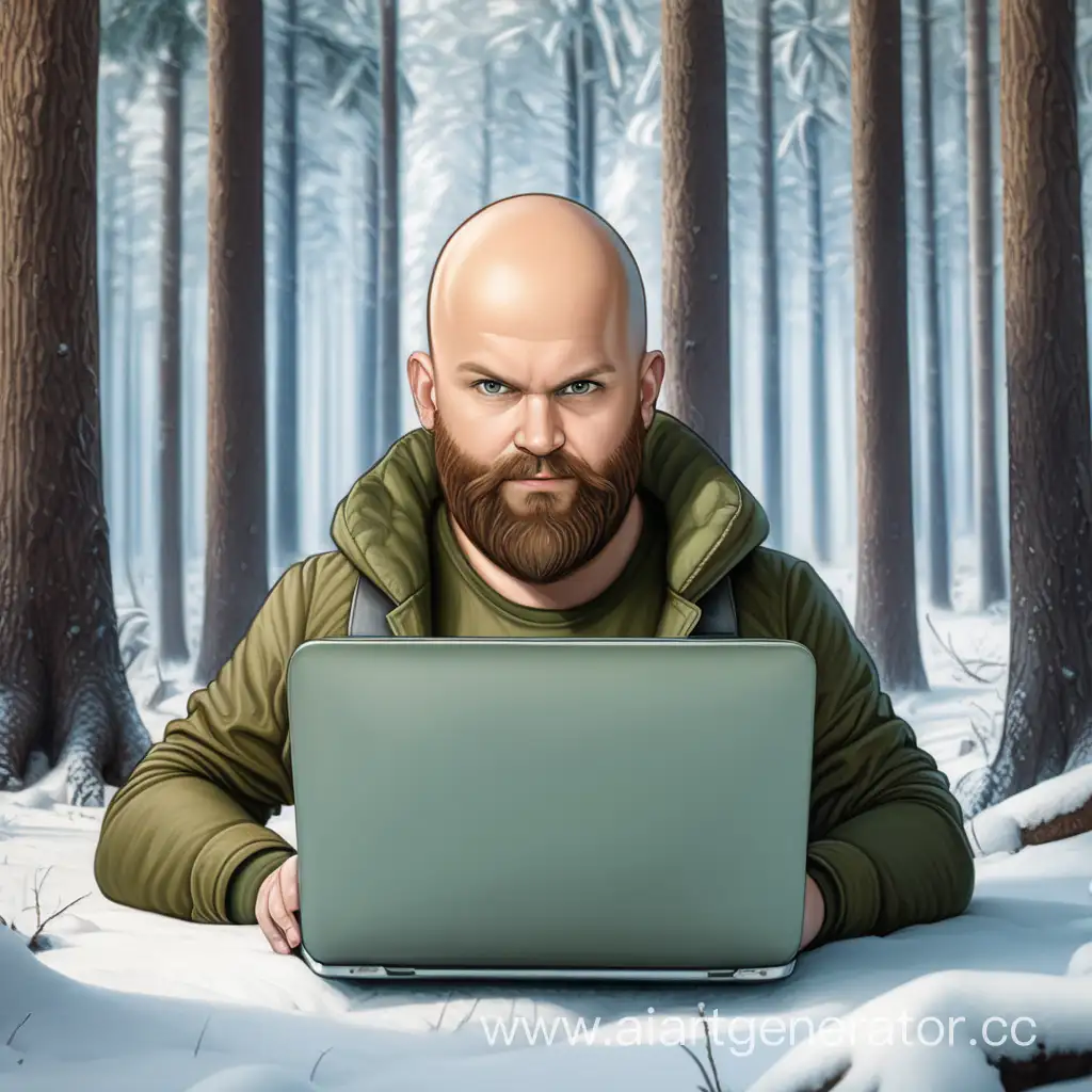 Bearded-IT-Professional-Working-Outdoors-with-Laptop