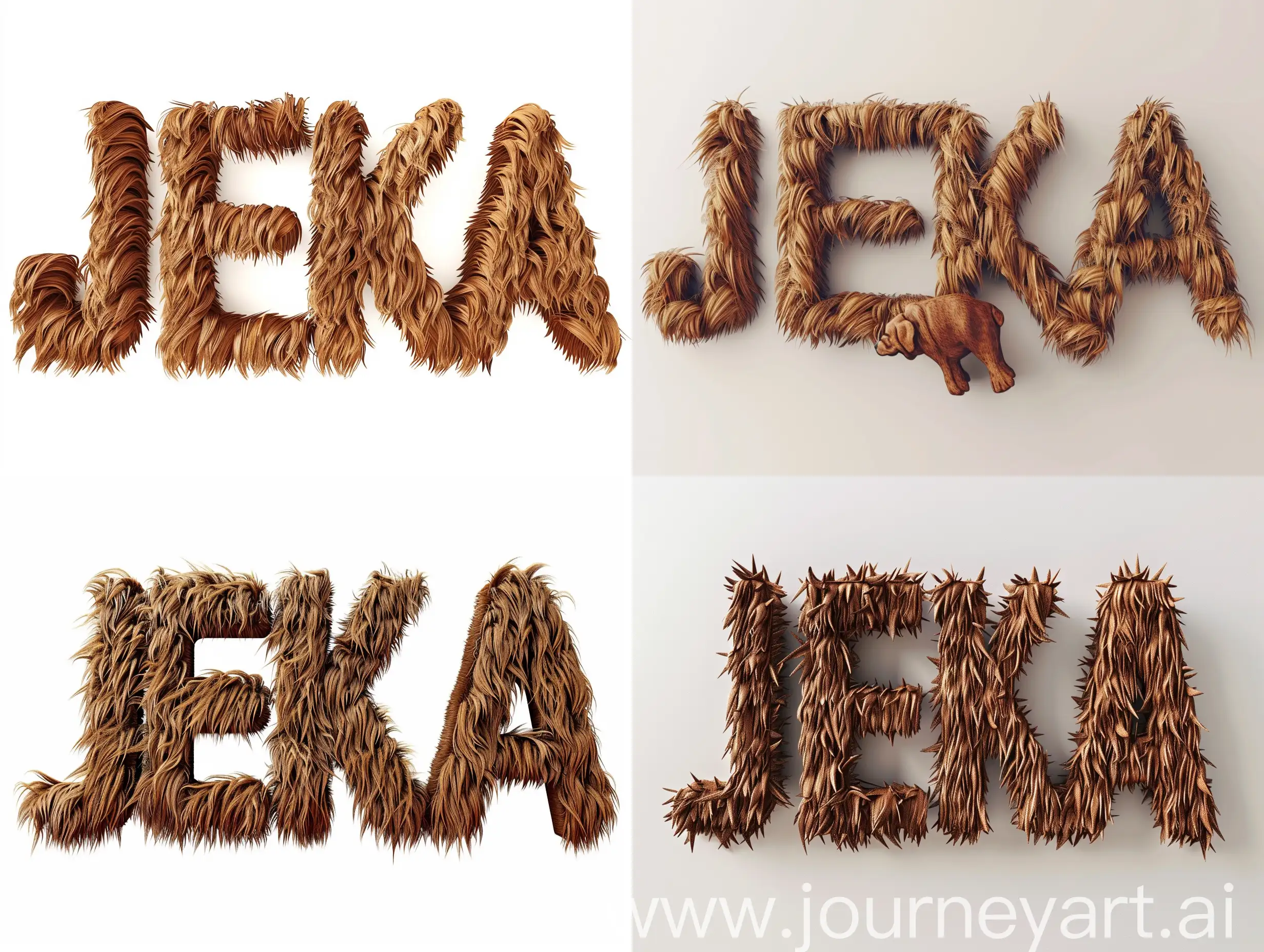 Artistic-Typography-Captivating-JEKA-Word-Design-with-Boxer-Dogs-Fur-Font