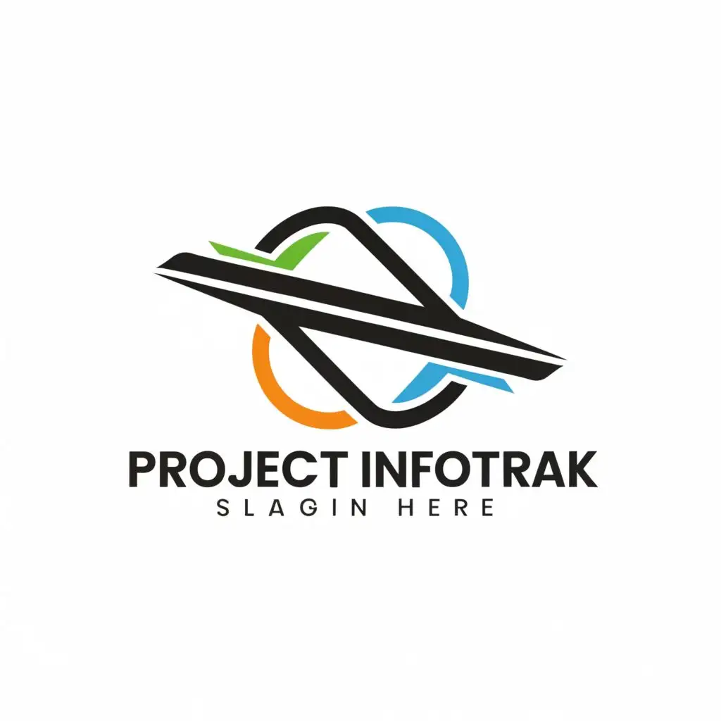 a logo design,with the text "Project InfoTrak", main symbol:Transportation,Minimalistic,clear background