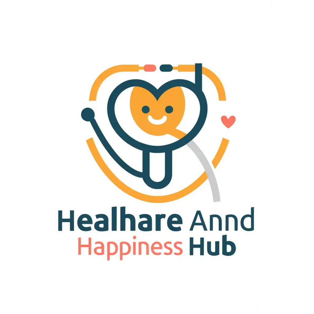 a logo design,with the text "Healthcare and Happiness Hub", main symbol:.,complex,clear background