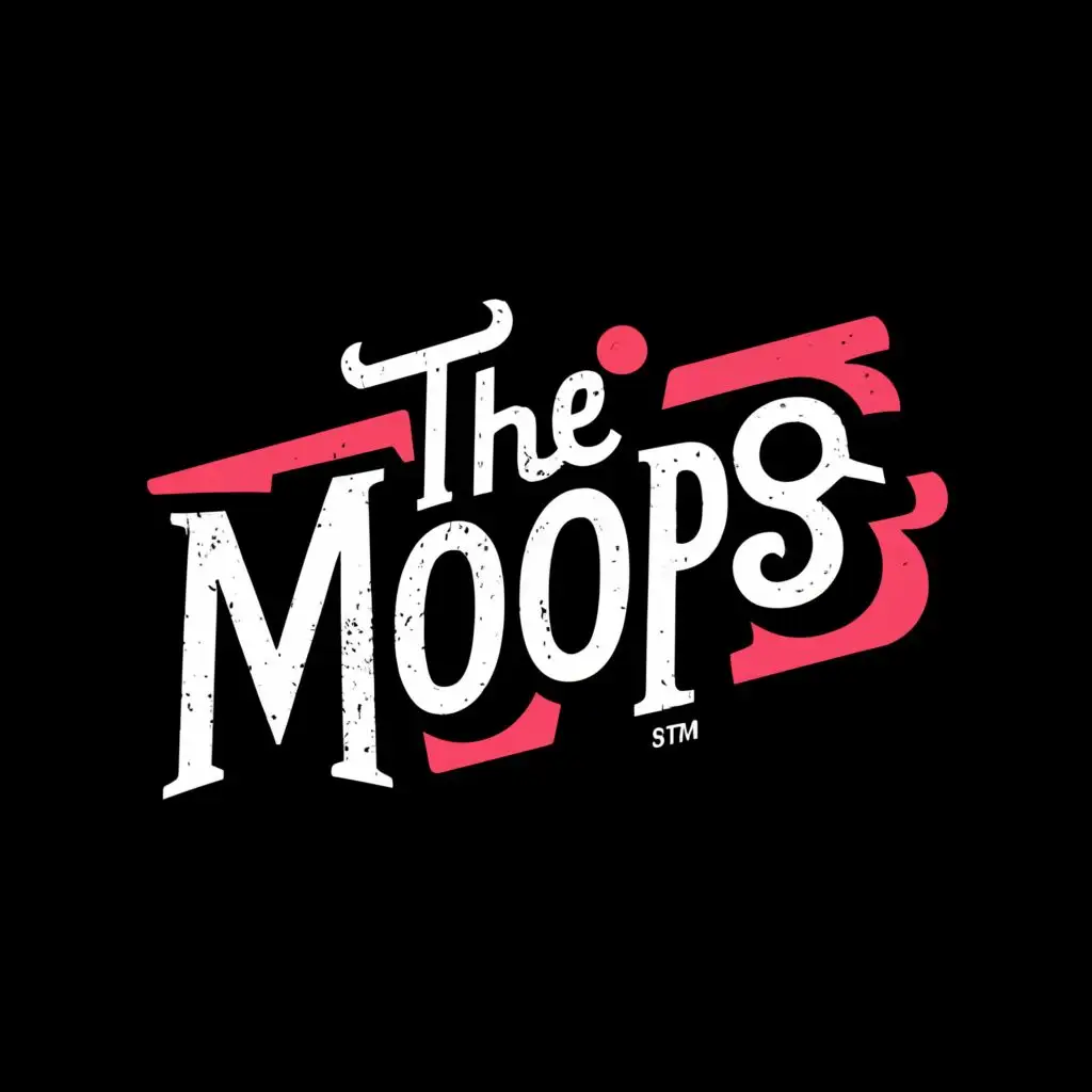 logo, punk stuff, with the text "The Moops", typography