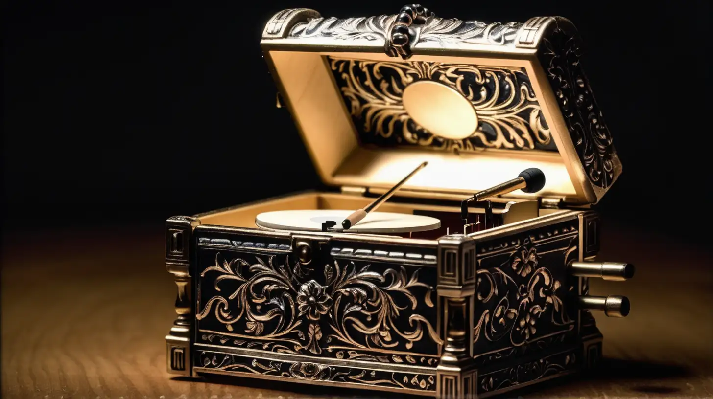 Enchanting Music Box Melody in the Depths of Darkness