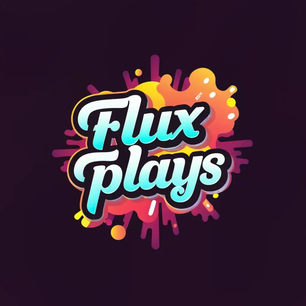 logo, GAMING, with the text "FLUX PLAYS", typography, be used in Entertainment industry