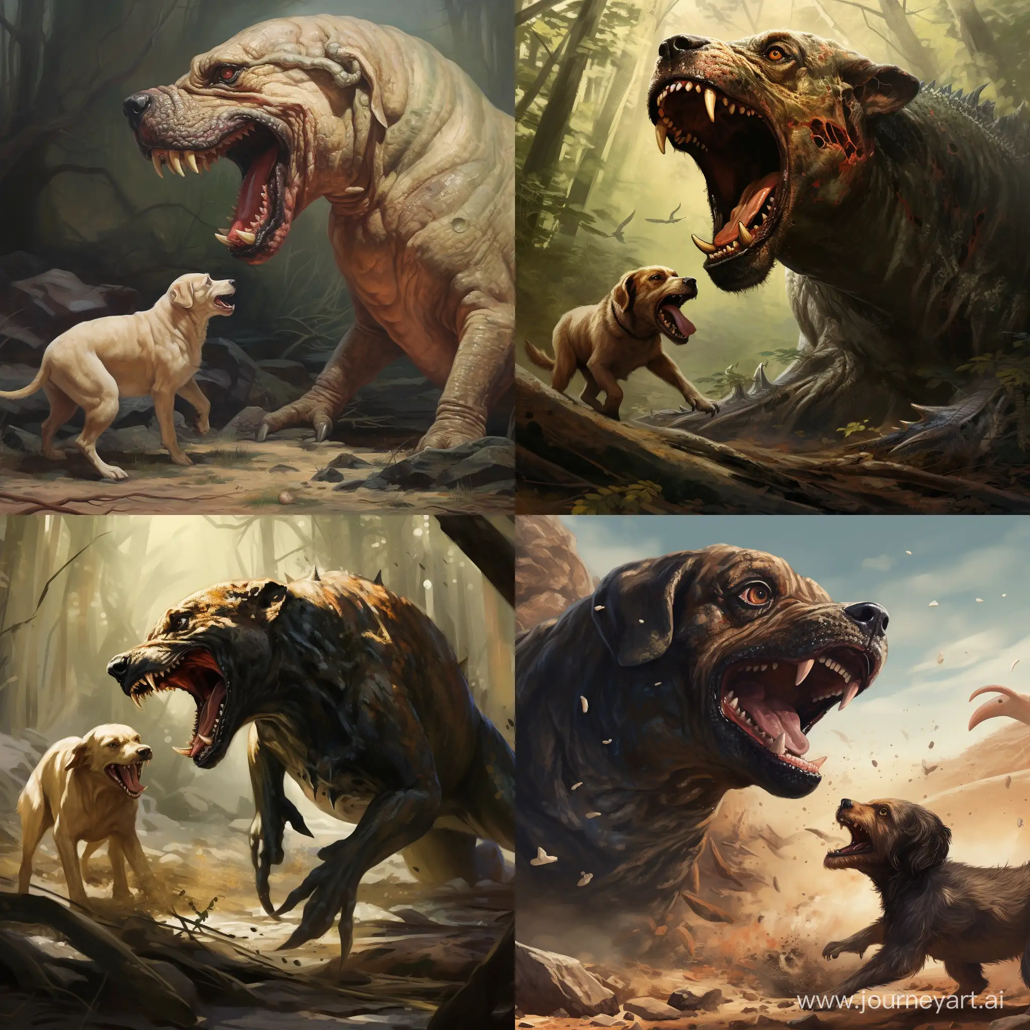 Epic-Battle-Between-Giant-Ferocious-Dog-and-Lizard