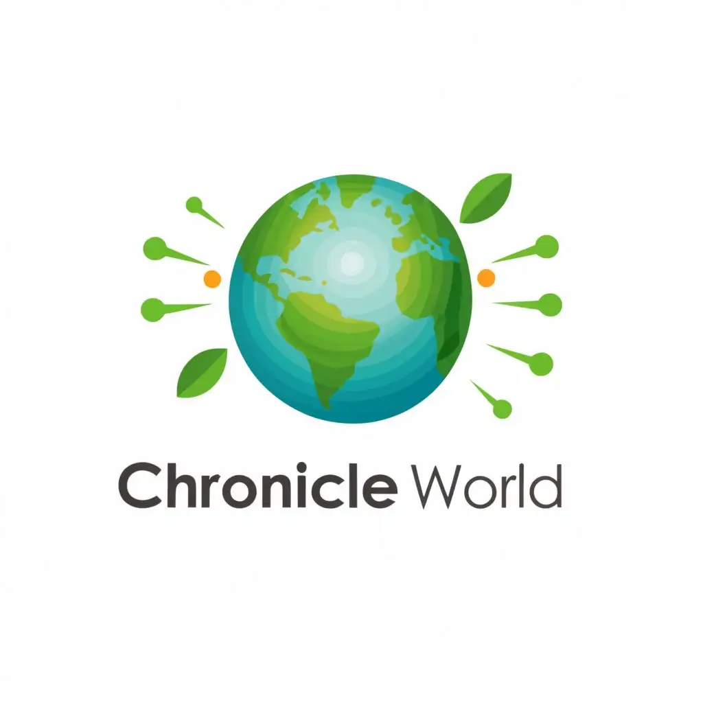 logo, Earth, with the text "chronicle world", typography