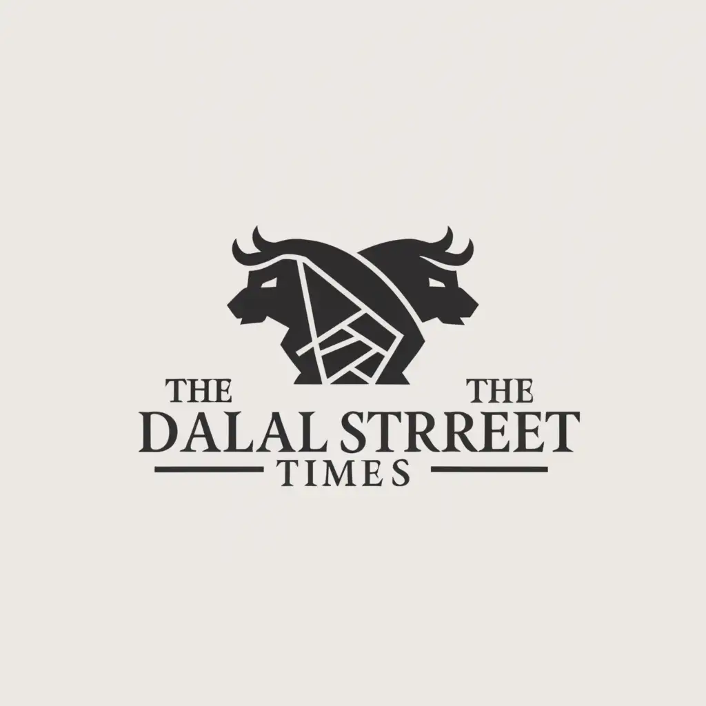 a logo design,with the text "The Dalal Street Times", main symbol:stock bull bear,Moderate,be used in Finance industry,clear background