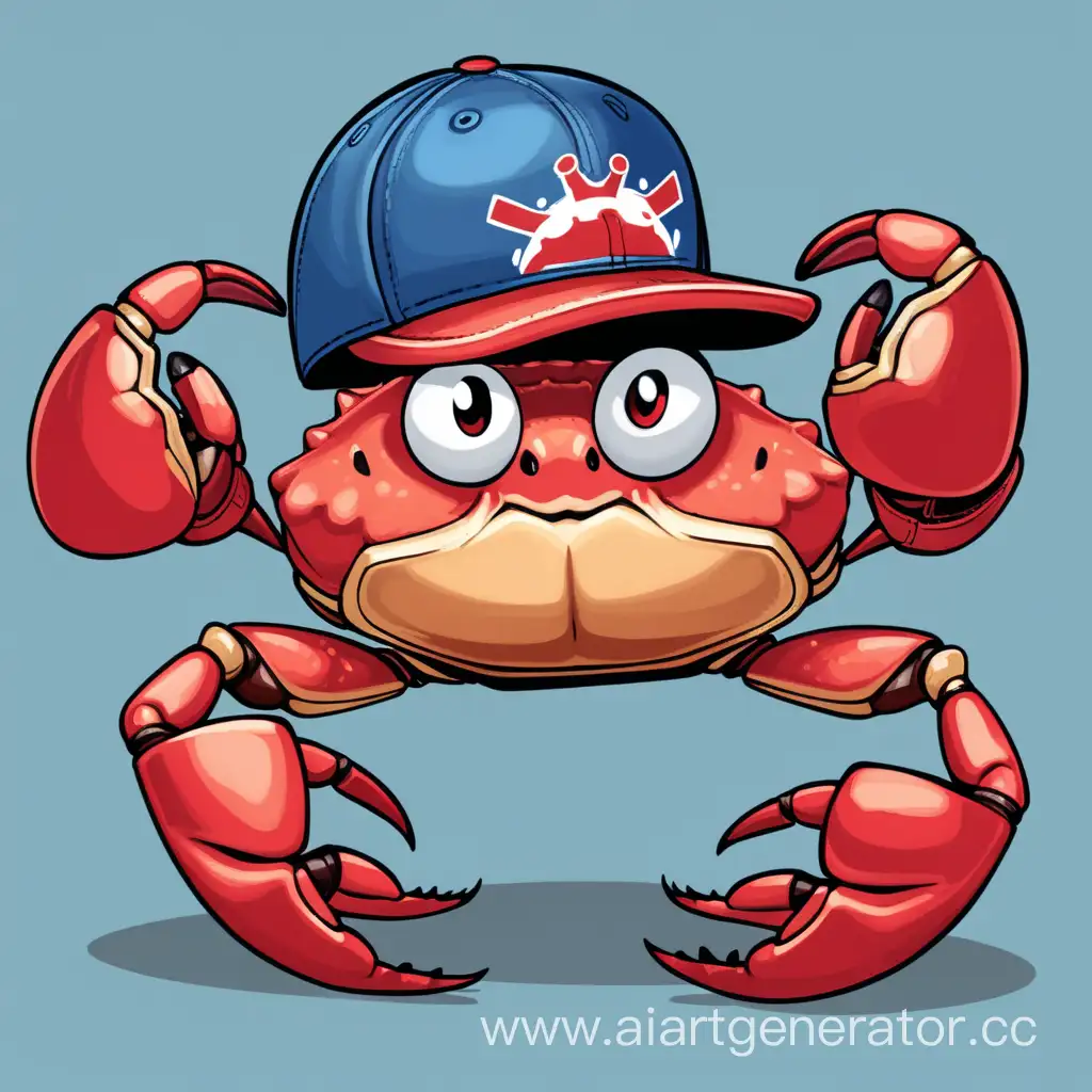 Playful-Crab-with-Boxing-Gloves-and-Cap