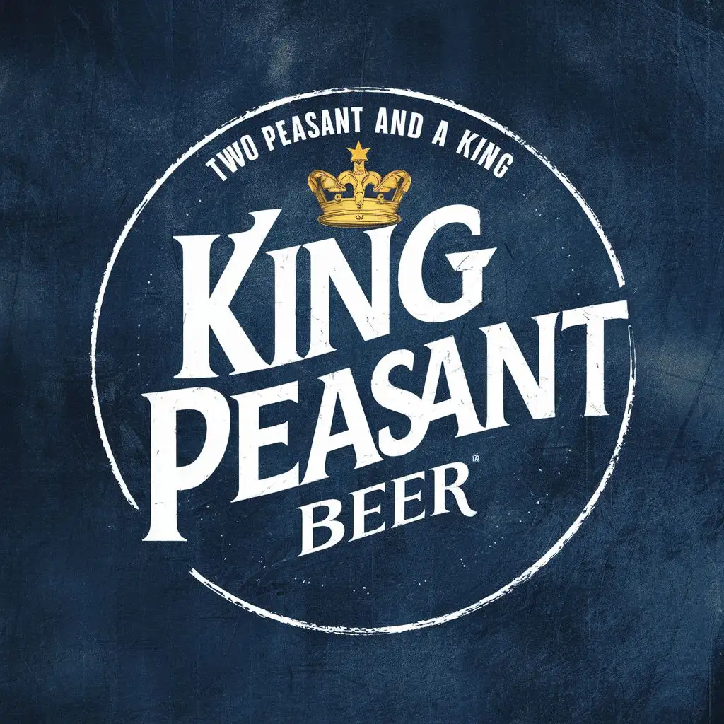 logo, Keg King Peasant Beer, with the text "Two Peasant and a King", typography