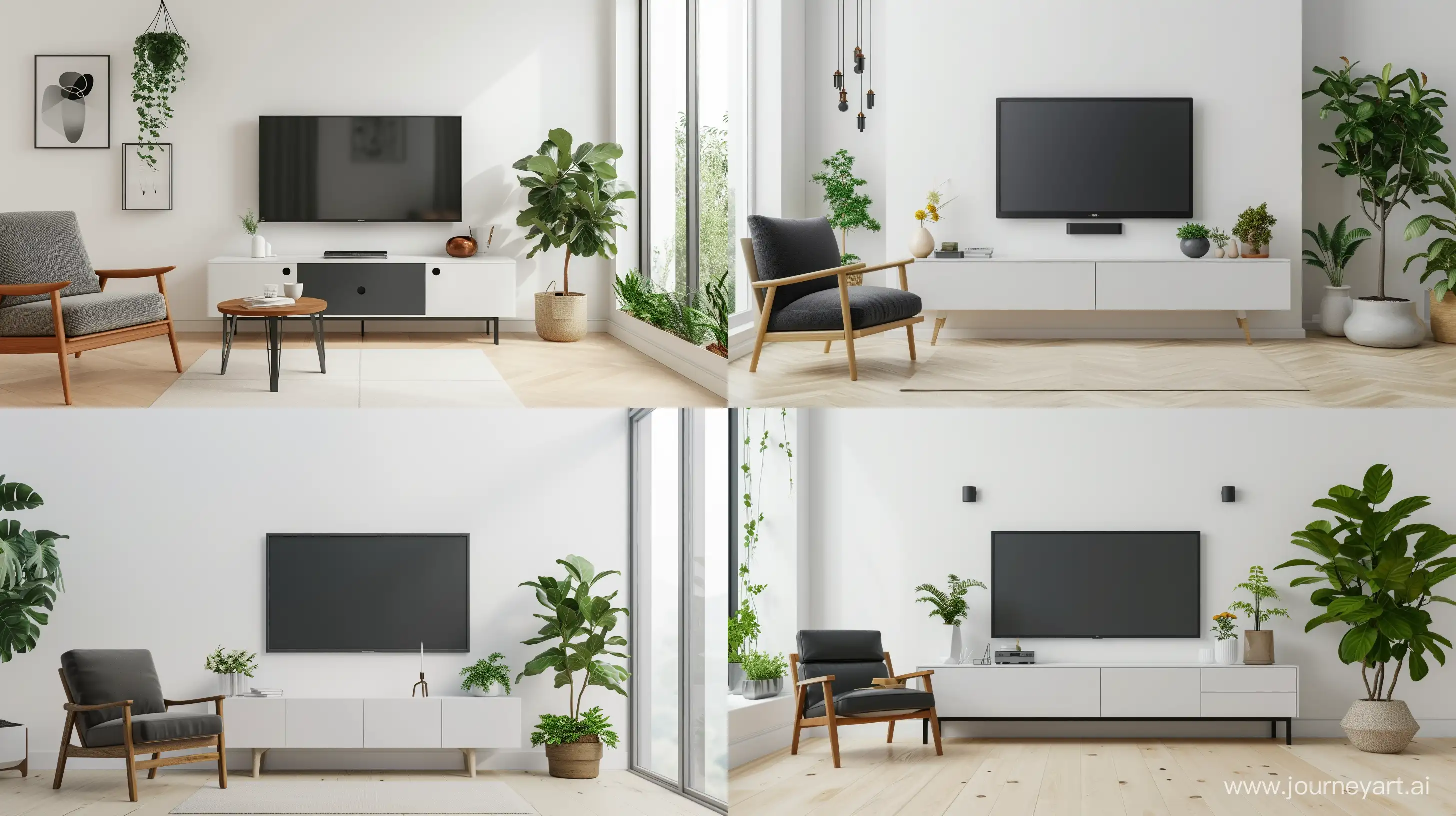 Minimalist-Living-Room-Setup-with-TV-Cabinet-and-Armchair